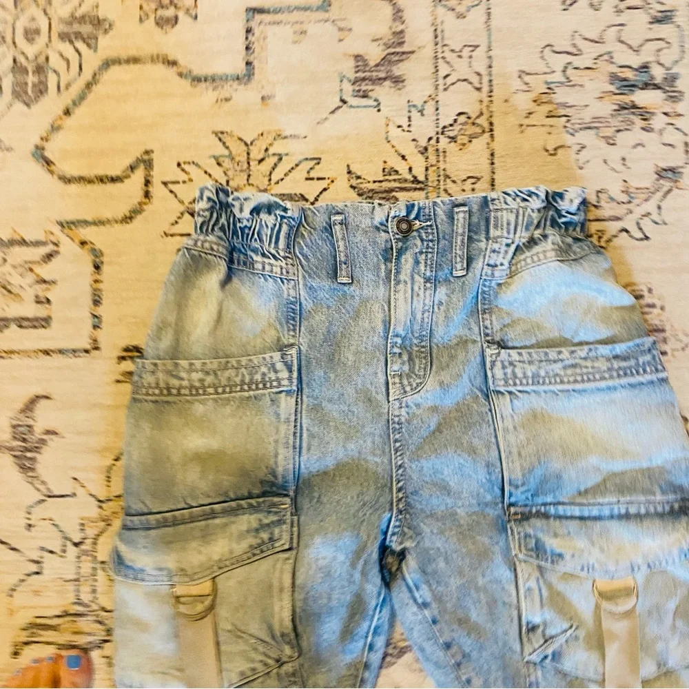 Free People We The Free Hazel Pull-On Drop-Waist Jeans Size XS Perfected Blue - Picture 13 of 13